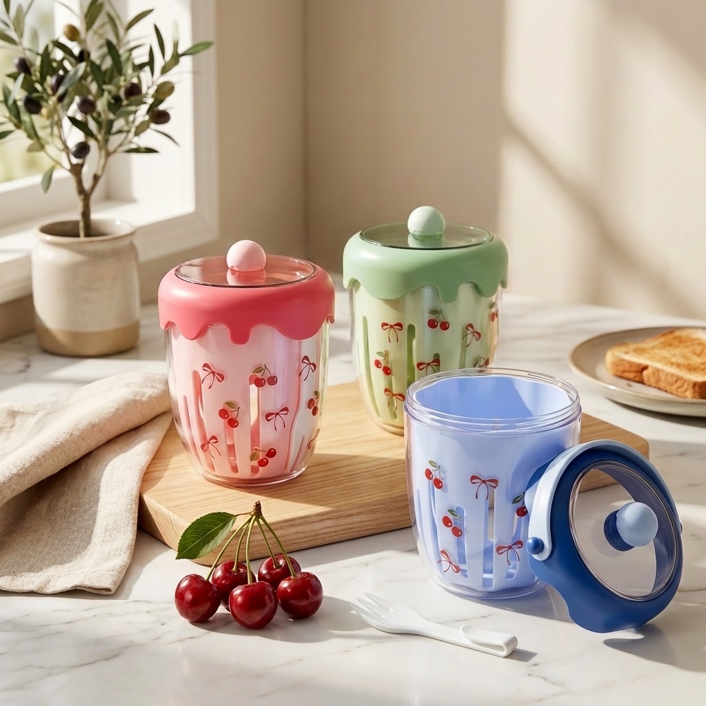 Meal Prep Yogurt Containers - Contenitore Portatile in Plastica per Insalata