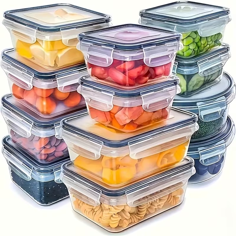 Meal Prep Microwave - Set di 4 Contenitori Trasparenti per