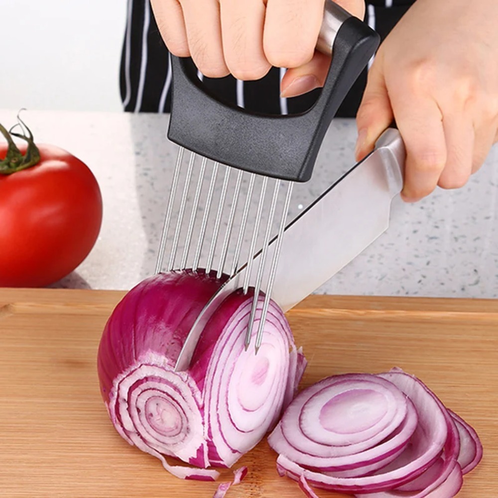 Onion Holder Slicer - Supporto per Tagliare Cipolle in Acciaio