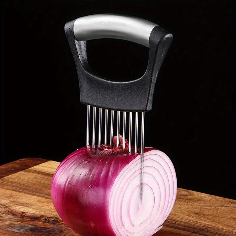 Onion Holder Slicer - Supporto per Affettare Cipolle in Acciaio