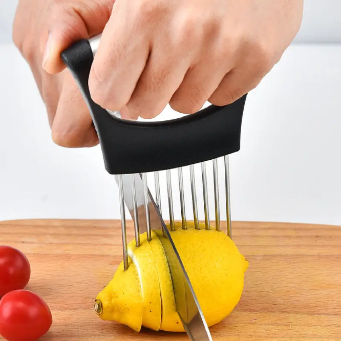 Onion Holder Slicer - Supporto per Tagliare Cipolle in Acciaio